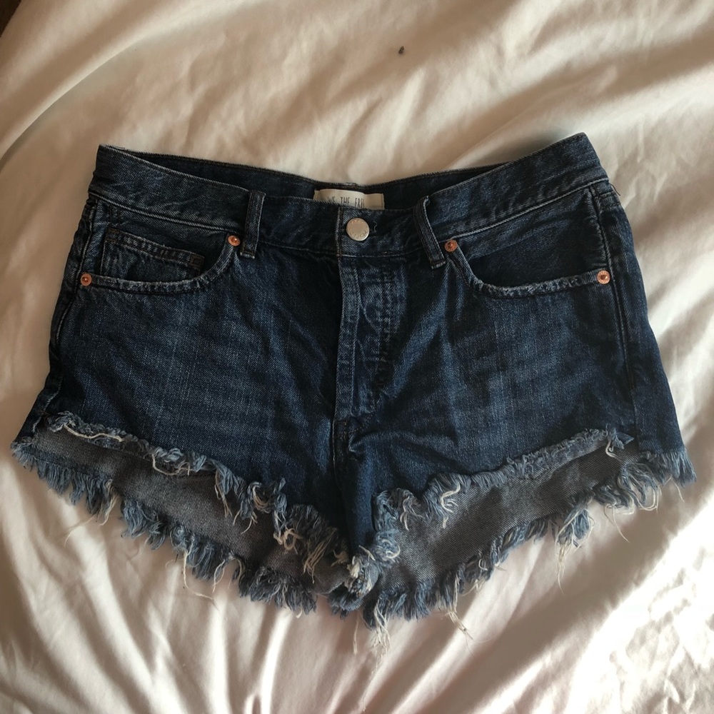 Free People Distressed Denim Shorts